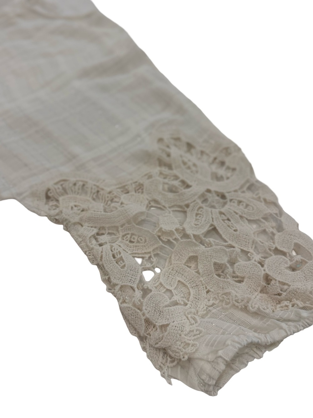 Free People Cream Gauzy Crochet-Sleeve Tunic - Picture 5 of 7